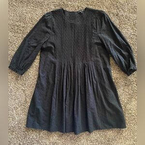 Madewell 100% Cotton, Pleated, Embroidered Dress, Large, EUC